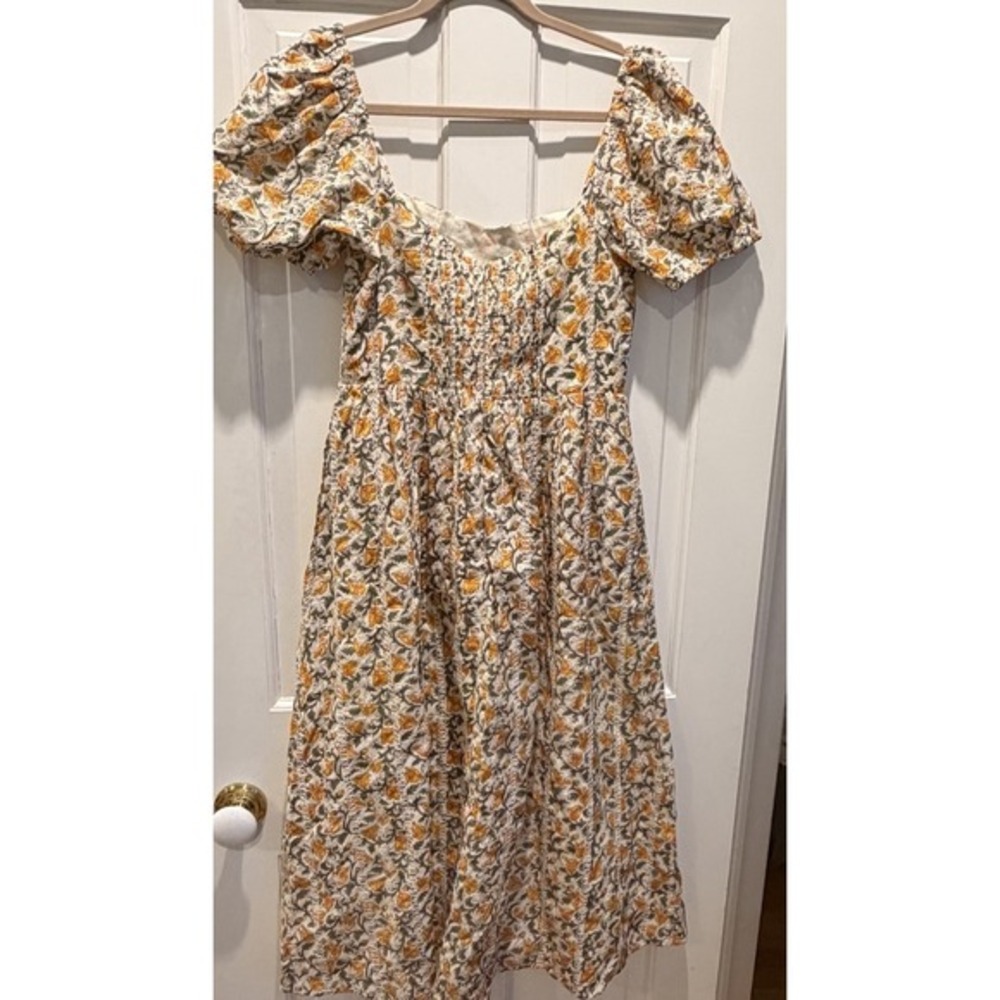 DRA Los Angeles Floral‎ Puff-Sleeve Midi Dress Size M